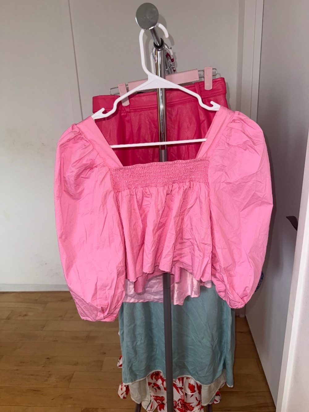 Pink Puff Sleeve Top